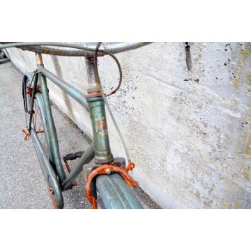 BICICLETTA anni 40 RUOTE 28 Wolsit uomo verde CITY BIKE BICI EPOCA CUOIO ciclo