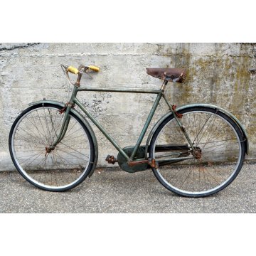BICICLETTA anni 40 RUOTE 28 Wolsit uomo verde CITY BIKE BICI EPOCA CUOIO ciclo
