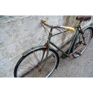 BICICLETTA anni 40 RUOTE 28 Wolsit uomo verde CITY BIKE BICI EPOCA CUOIO ciclo