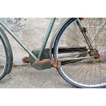 BICICLETTA anni 40 RUOTE 28 Wolsit uomo verde CITY BIKE BICI EPOCA CUOIO ciclo
