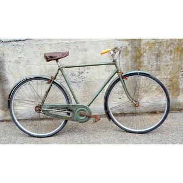 BICICLETTA anni 40 RUOTE 28 Wolsit uomo verde CITY BIKE BICI EPOCA CUOIO ciclo