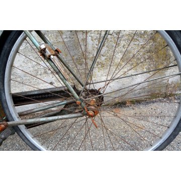 BICICLETTA anni 40 RUOTE 28 Wolsit uomo verde CITY BIKE BICI EPOCA CUOIO ciclo