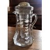 CARAFFA VINTAGE REFRIGERANTE VETRO BROCCA VERSATOIO ACQUA DRINK TAPPO SILVER 70'
