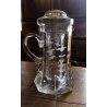 CARAFFA VINTAGE REFRIGERANTE VETRO BROCCA VERSATOIO ACQUA DRINK TAPPO SILVER 70'