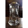 CARAFFA VINTAGE REFRIGERANTE VETRO BROCCA VERSATOIO ACQUA DRINK TAPPO SILVER 70'