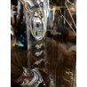 CARAFFA VINTAGE REFRIGERANTE VETRO BROCCA VERSATOIO ACQUA DRINK TAPPO SILVER 70'