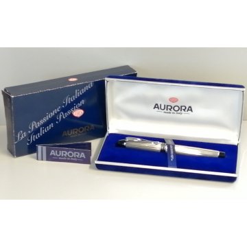 Aurora Y argento 925 PENNA STILOGRAFICA nib M COLLEZIONE stilo FOUNTAIN PEN box
