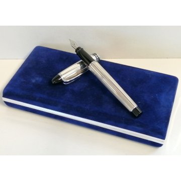 Aurora Y argento 925 PENNA STILOGRAFICA nib M COLLEZIONE stilo FOUNTAIN PEN box