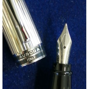 Aurora Y argento 925 PENNA STILOGRAFICA nib M COLLEZIONE stilo FOUNTAIN PEN box