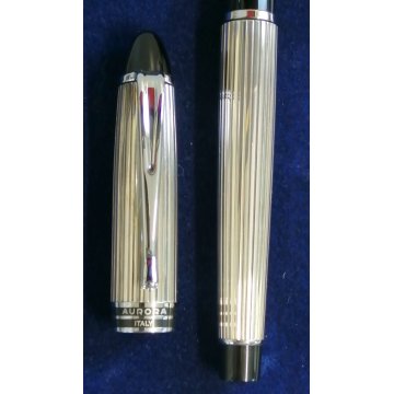 Aurora Y argento 925 PENNA STILOGRAFICA nib M COLLEZIONE stilo FOUNTAIN PEN box