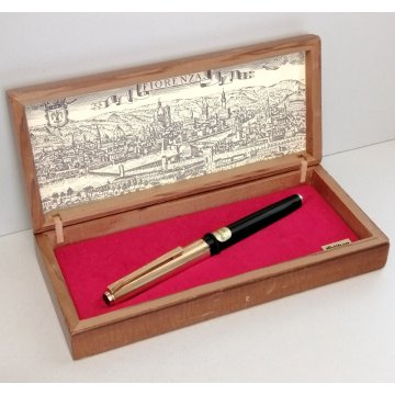 VINTAGE Pelikan 30 Penna Stilografica NERO ORO 1970 GOLDEN FOUNTAIN PEN nib EF