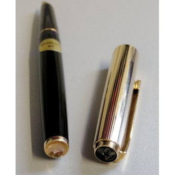 VINTAGE Pelikan 30 Penna Stilografica NERO ORO 1970 GOLDEN FOUNTAIN PEN nib EF