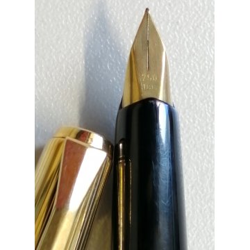 VINTAGE Pelikan 30 Penna Stilografica NERO ORO 1970 GOLDEN FOUNTAIN PEN nib EF