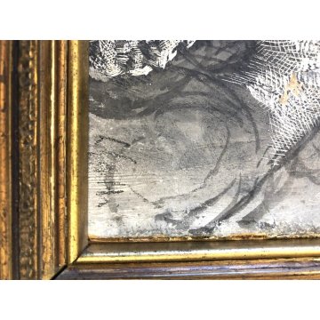 ANTICO DISEGNO TECNICA MISTA STUDIO VOLTO CARTA ACQUERELLO GRAFFIATO FIRMATO 800