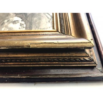 ANTICO DISEGNO TECNICA MISTA STUDIO VOLTO CARTA ACQUERELLO GRAFFIATO FIRMATO 800