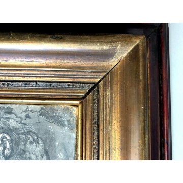 ANTICO DISEGNO TECNICA MISTA STUDIO VOLTO CARTA ACQUERELLO GRAFFIATO FIRMATO 800