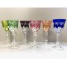 SET 6 BICCHIERI LIQUORE CALICE CRISTALLO MOLATO MULTICOLOR CRYSTAL Nachtmann