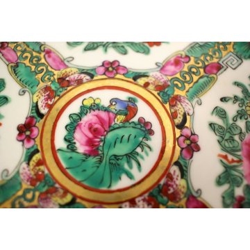 PIATTO PORCELLANA CINESE Qing CANTONE Famille Rose CHINESE PORCELAIN PLATE 23CM 