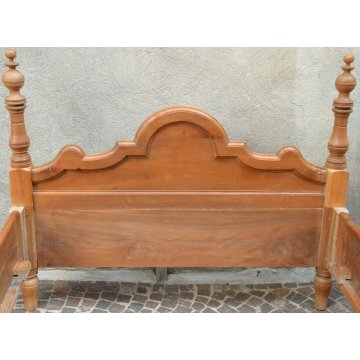 ANTICO LETTO ALLA FRANCESE Barocco LEGNO NOCE epoca 800 baionetta OLD WOOD BED