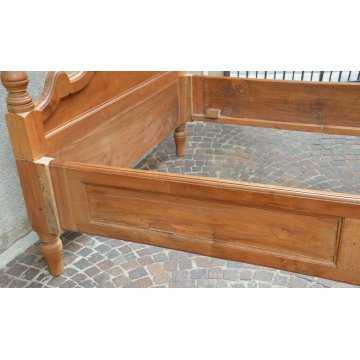 ANTICO LETTO ALLA FRANCESE Barocco LEGNO NOCE epoca 800 baionetta OLD WOOD BED