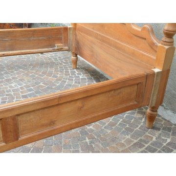 ANTICO LETTO ALLA FRANCESE Barocco LEGNO NOCE epoca 800 baionetta OLD WOOD BED