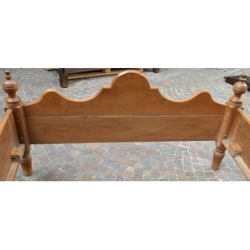 ANTICO LETTO ALLA FRANCESE Barocco LEGNO NOCE epoca 800 baionetta OLD WOOD BED