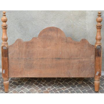 ANTICO LETTO ALLA FRANCESE Barocco LEGNO NOCE epoca 800 baionetta OLD WOOD BED