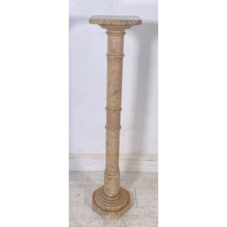 ANTICA COLONNA MARMO BIANCO PILASTRO PRIMI 1900 CAPITELLO SMONTABILE PORTAFIORI 