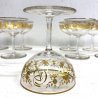 ANTICHE 11 COPPE CHAMPAGNE CUPS CRISTALLO DECORO Recamier  ROCAILLE INIZIALI CR