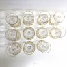 ANTICHE 11 COPPE CHAMPAGNE CUPS CRISTALLO DECORO Recamier  ROCAILLE INIZIALI CR