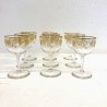 ANTICHI 9 CALICI VINO LIQUORE CRISTALLO DECORO Recamier ROCAILLE INIZIALI CR 