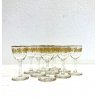 ANTICHI 10 CALICI ROSOLIO CRISTALLO DECORO Recamier ROCAILLE INIZIALI CR EPOCA