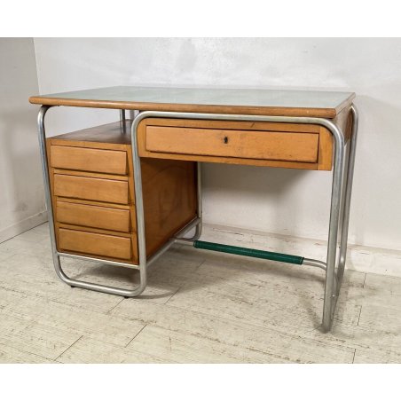 BANCO SCRIVANIA LEGNO CATTEDRA DESIGN ANNI 50 VINTAGE SCUOLA SCRITTOIO CASSETTI 