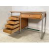 BANCO SCRIVANIA LEGNO CATTEDRA DESIGN ANNI 50 VINTAGE SCUOLA SCRITTOIO CASSETTI 