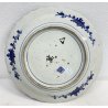 ANTICO PIATTO CERAMICA DIPINTO A MANO BLU GIAPPONESE ANNI 40 FIRMATO OLD DISH 