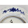 ANTICO PIATTO CERAMICA DIPINTO A MANO BLU GIAPPONESE ANNI 40 FIRMATO OLD DISH 