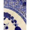 ANTICO PIATTO CERAMICA DIPINTO A MANO BLU GIAPPONESE ANNI 40 FIRMATO OLD DISH 