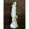 SCULTURA STATUINA CERAMICA BIANCA Capodimonte FANCIULLA DANZANTE CORONA ALLORO