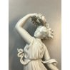 SCULTURA STATUINA CERAMICA BIANCA Capodimonte FANCIULLA DANZANTE CORONA ALLORO