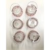 SET 6 COPPETE VINTAGE GELATO MACEDONIA VETRO MOLATO ROSSO TRASPARENTE DECOR  