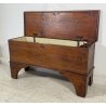 ANTICA PICCOLA CASSAPANCA 1800 LEGNO ABETE MASSELLO DISPENSA EPOCA PANCA BAULE