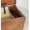 ANTICA PICCOLA CASSAPANCA 1800 LEGNO ABETE MASSELLO DISPENSA EPOCA PANCA BAULE