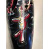 GRANDE SCULTURA DESIGN CERMICA NERA SMALTO POLICROMO DANZA MIDCENTURY POTTERY 