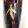 GRANDE SCULTURA DESIGN CERMICA NERA SMALTO POLICROMO DANZA MIDCENTURY POTTERY 