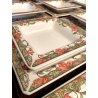 SERVIZIO 21 pz PIATTI QUADRATI CERAMICA Tiffany Boutique BUFFET DECORO FLOREALE