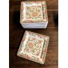 SERVIZIO 21 pz PIATTI QUADRATI CERAMICA Tiffany Boutique BUFFET DECORO FLOREALE