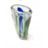 VASO VINTAGE LITAUEN GLASS VASE TRASPARENTE VERDE BLU BULLICANTE DESIGN FIRMA