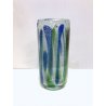 VASO VINTAGE LITAUEN GLASS VASE TRASPARENTE VERDE BLU BULLICANTE DESIGN FIRMA