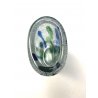VASO VINTAGE LITAUEN GLASS VASE TRASPARENTE VERDE BLU BULLICANTE DESIGN FIRMA