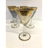 SET 5  BICCHIERI VINTAGE COPPE cocktail glass MULTICOLOR FUME' Dream DECORO ORO 
